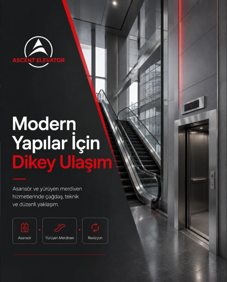 Ascent için hazırlanan Dikey Ulaşım sosyal medya tasarımı